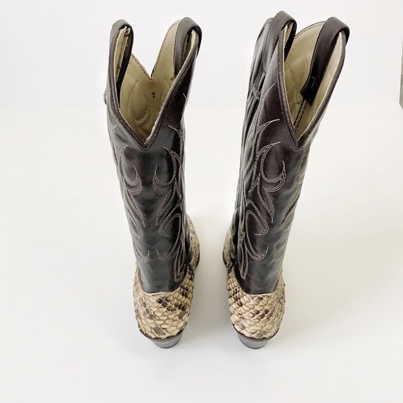 TEXAS BOOT CO. Python Skin Cowgirl Boots - Picture 5 of 6